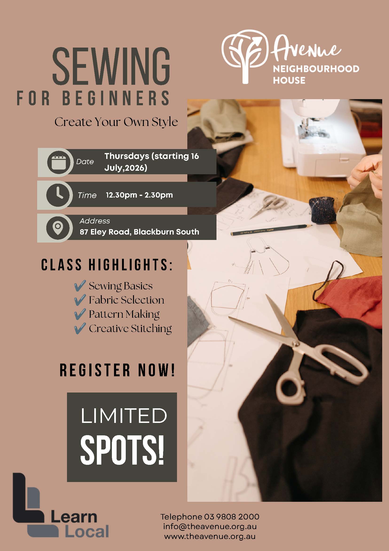Beige Modern Sewing Workshop Pic