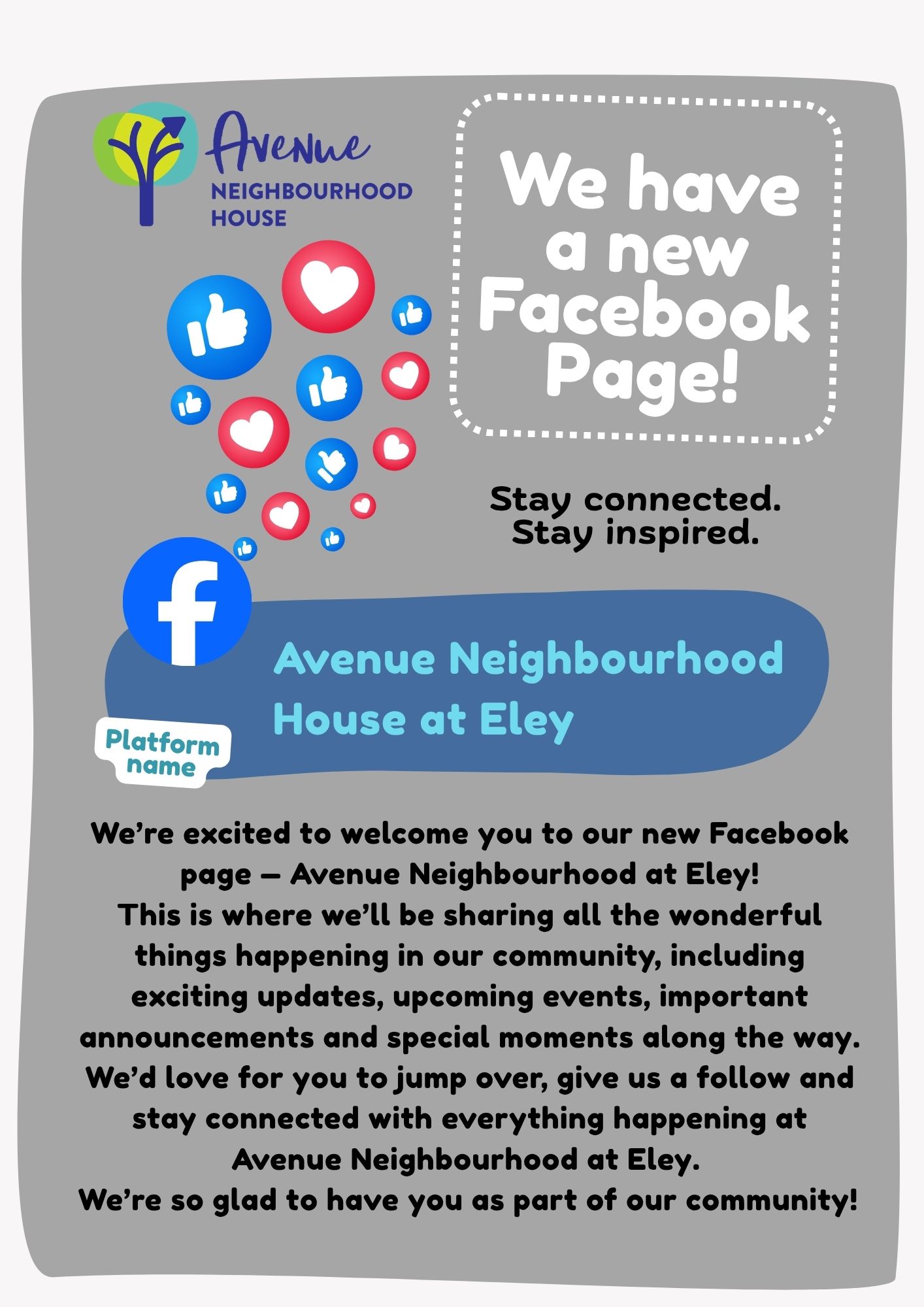 We have a new Facebook Page!